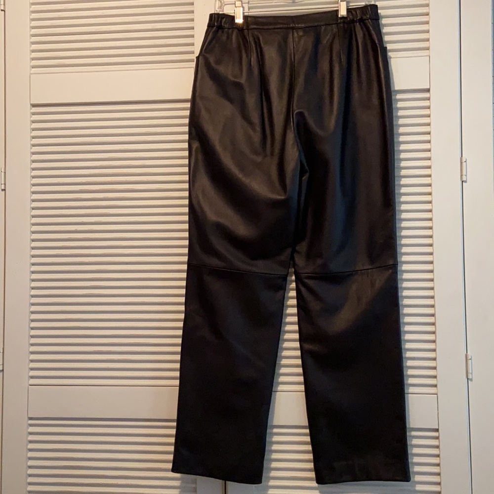 NORDSTROM Black Leather Pants - Picture 2 of 9